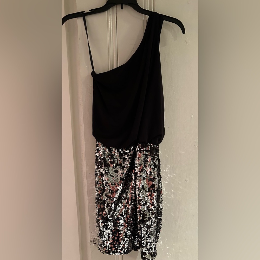 one shoulder sequin dress